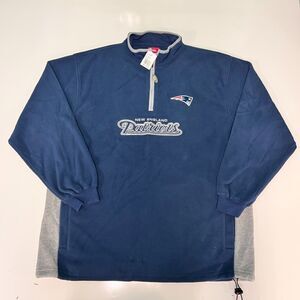NFL New England Patriots 1/4 Zip Fleece Mens XL Navy NWT 2004 Vintage Pullover